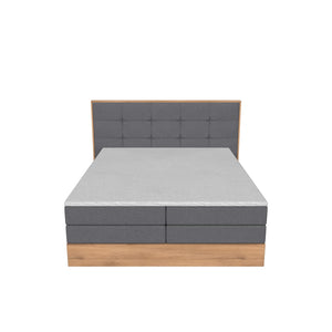 Posteľ Boxspring Frederic 160x200, sivá,dub, vr.matraca a topper