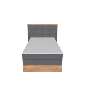 Posteľ Boxspring Frederic 120x200, sivá,dub, vr.matraca a topper