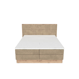 Posteľ Boxspring Wilmer 160x200,béžová,dub,vr.matraca a topperu