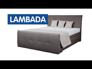 Posteľ Boxspring Lambada 180x200, sivá, vrátane matraca, 2 čelá