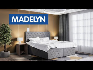 Čalúnená posteľ Madelyn 160x200, strieborná, vr. matraca a topera - II. akosť