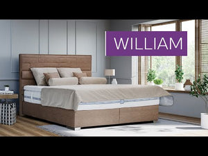 Postel Boxspring William 200x200, hnědá,včetně matrace a topperu II. akosť