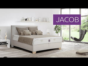 Posteľ Boxspring Jacob 200x200, béžová, vr. matraca a topperu