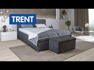 Čalúnená posteľ Trent 180x200, sivá, vrátane matraca - II. akosť