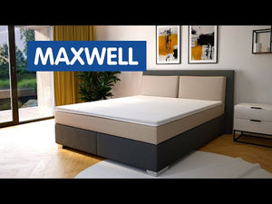 Posteľ Boxspring Maxwell 180x200, sivá, vr. matraca a topperu