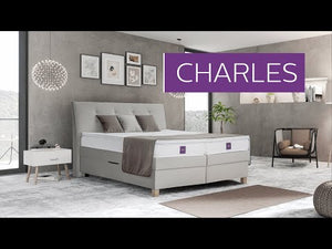 Posteľ Boxspring Charles 180x200, béžová, vr. matraca a topperu