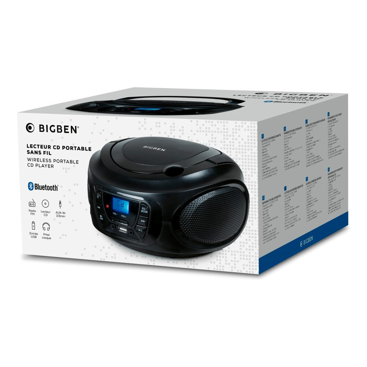 Rádiomagnetofón Bigben CD62, Bluetooth, čierna