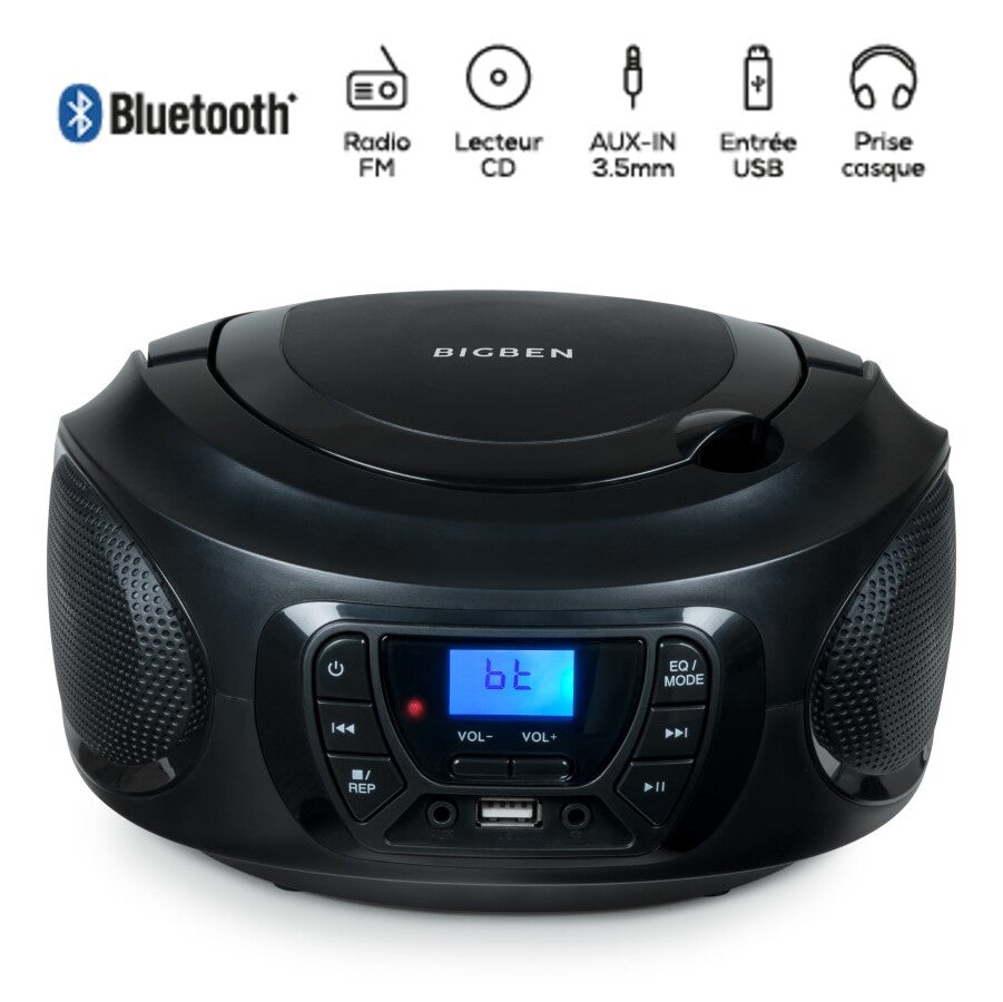 Rádiomagnetofón Bigben CD62, Bluetooth, čierna