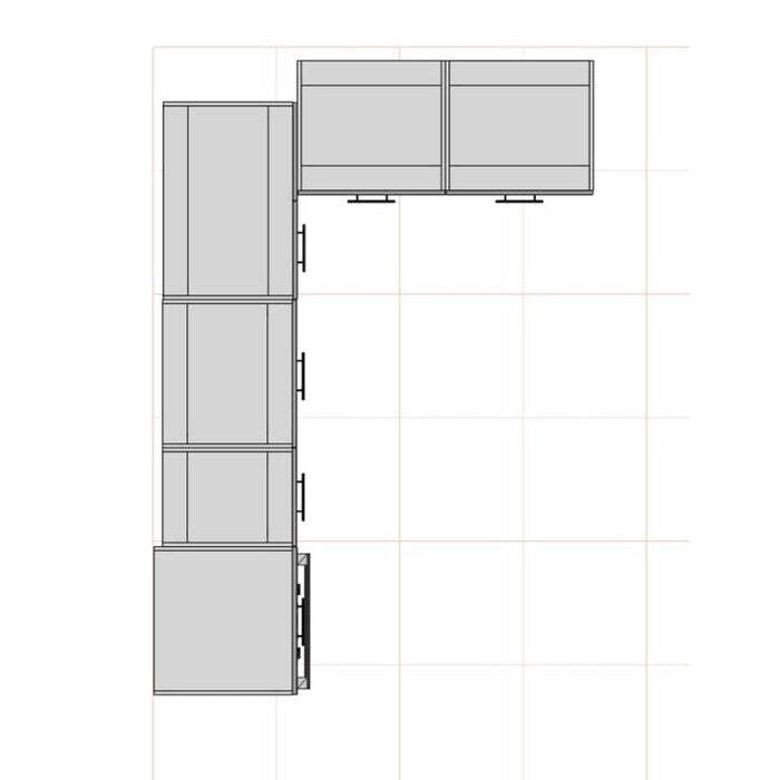 Rohová kuchyňa Emilia Lux pravý roh 260x180 cm (sivá lesk) - II. akosť