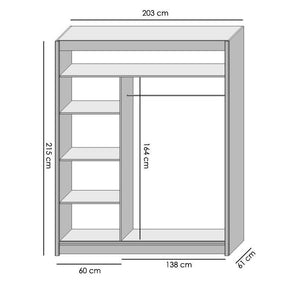 Šatní skříň Multi - 203x215x61 (sonoma) II. akosť