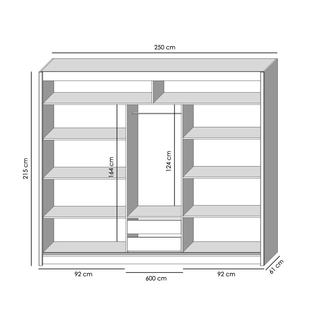 Šatní skříň Multi - 250x215x61 (sonoma) II. akosť