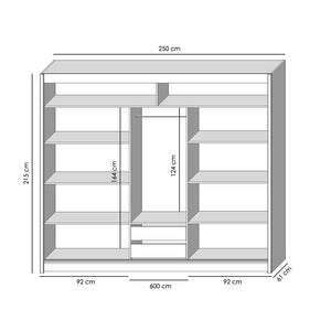 Šatní skříň Multi - 250x215x61 (sonoma) II. akosť