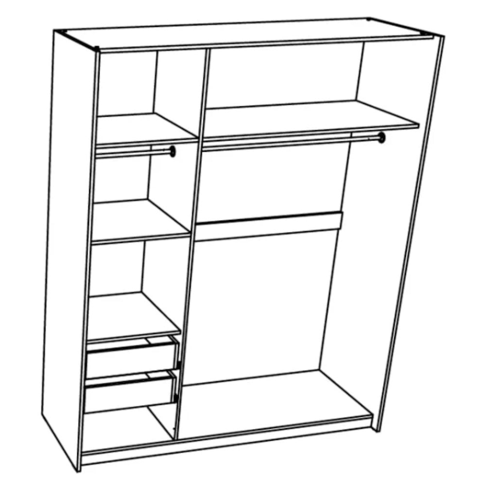 Šatníková skriňa Delia - 179x221,5x64 cm (dub halifax, biela)