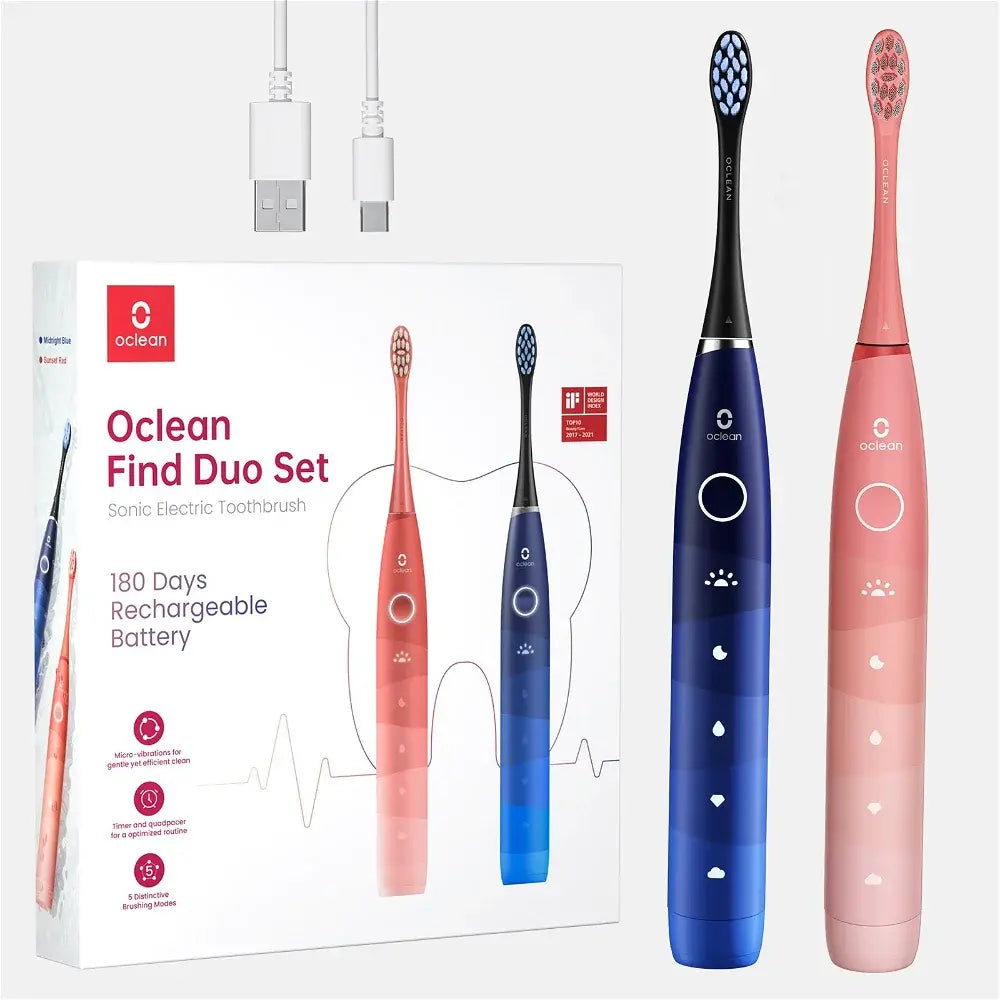 Set sonických zubných kefiek Oclean Find Duo Set Red + Blue