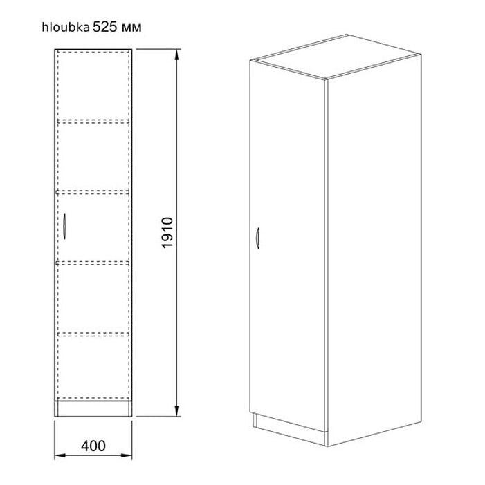 Skriňa Arkadia - 40x191x53 cm (dub sonoma) - II. akosť