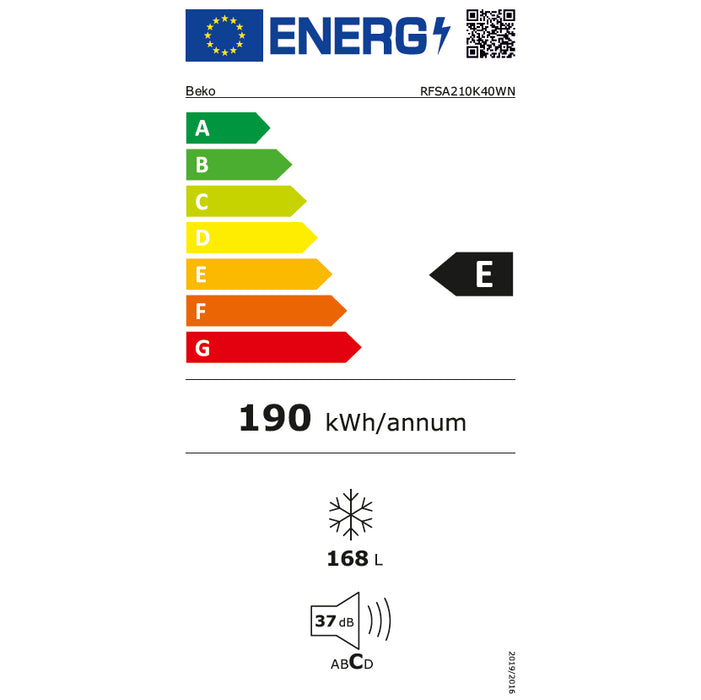 Skriňová mraznička Beko RFSA210K40WN