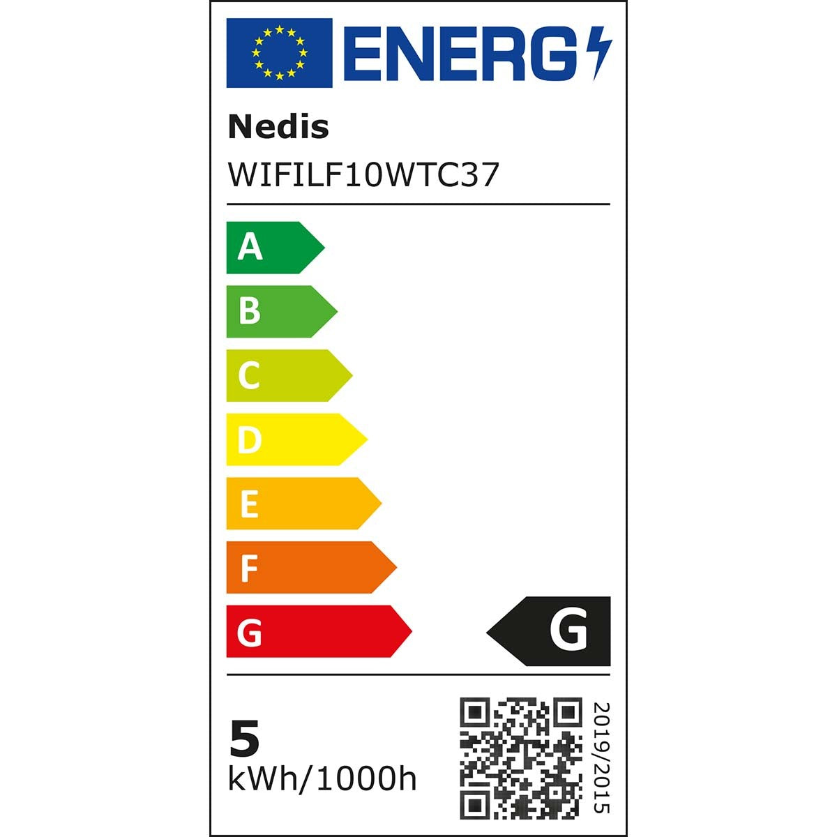 SMART LED žiarovka Nedis WIFILF10WTC37, E14, 5W, sviečka, biela