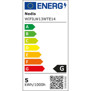 SMART LED žiarovka Nedis WIFILW13WTE14, E14, biela