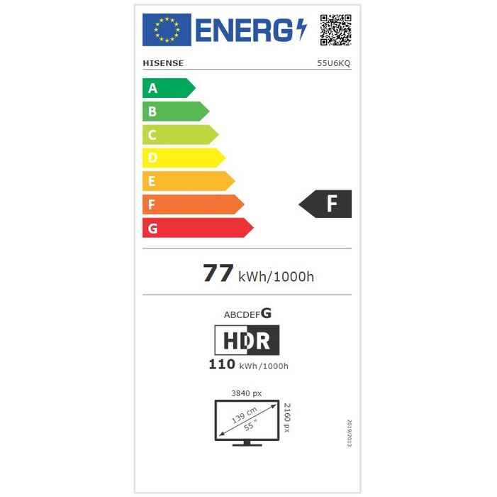 Smart televízia Hisense 55U6KQ (2023) / 55&quot; (139cm) POŠKODENÝ OBAL