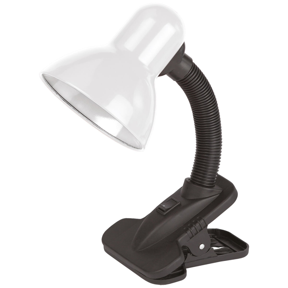 Stolná lampa s klipom Avide Basic 60W, biela