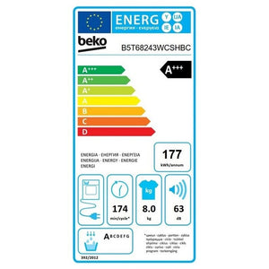 Sušička bielizne Beko B5T68243WCSHBC