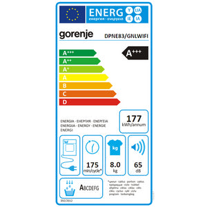 Sušička bielizne Gorenje DPNE83/GNLWIFI, A, 8kg