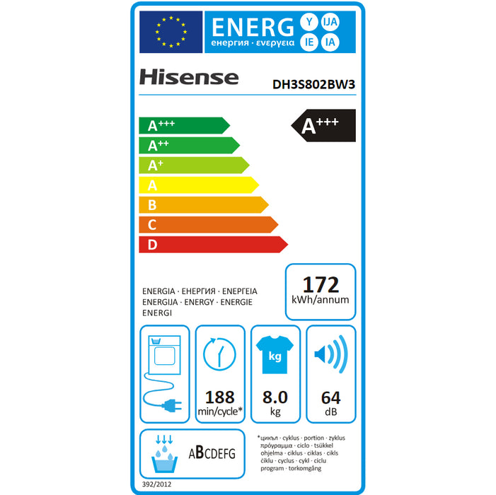 Sušička bielizne Hisense DH3S802BW3 