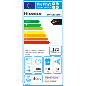 Sušička bielizne Hisense DH3S802BW3 