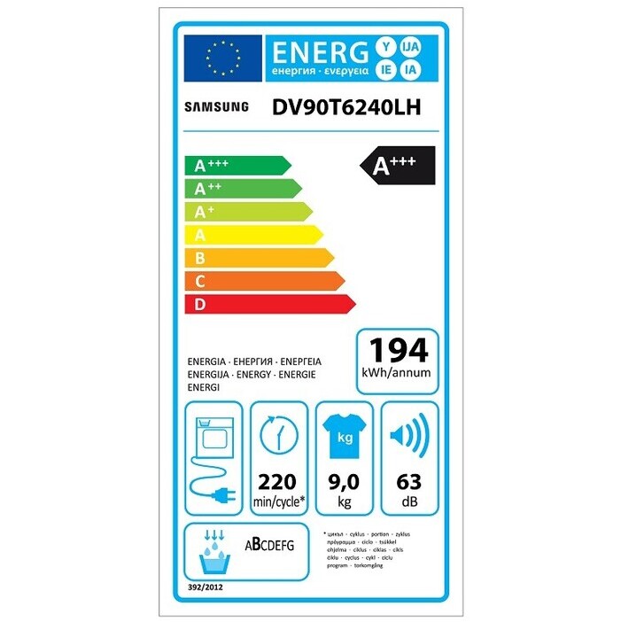 Sušička bielizne Samsung DV90T6240LH/S7, a+++, 9kg