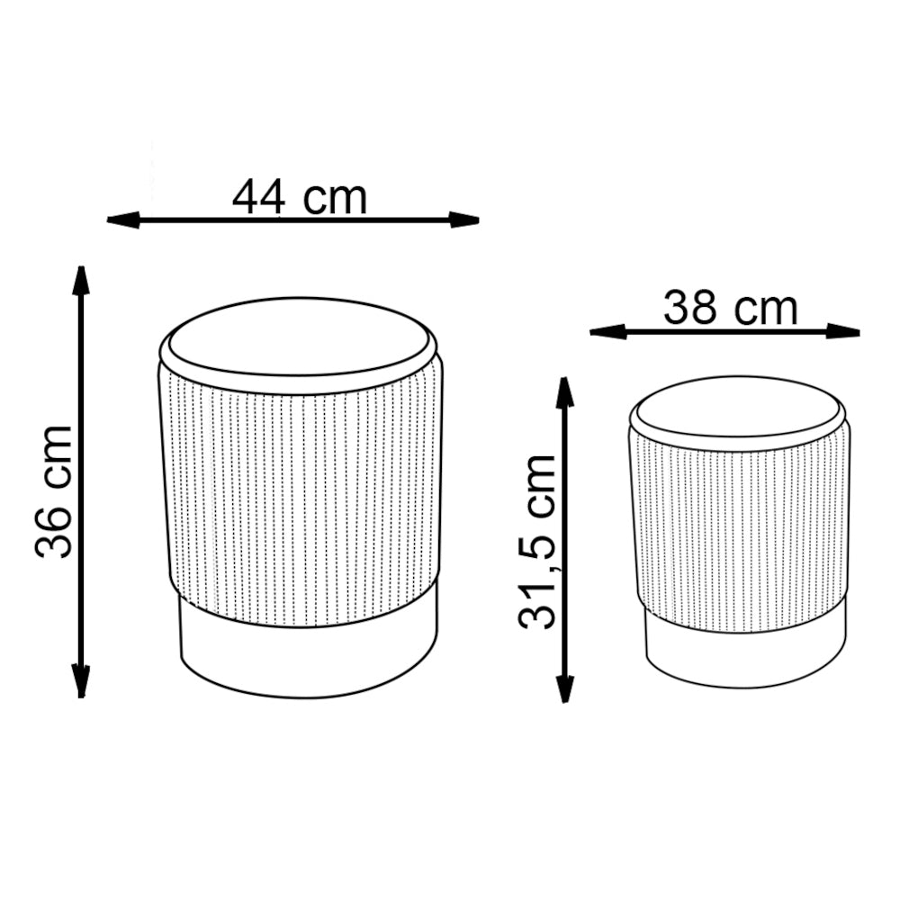 Taburetka Becka s úložným priestorom - set 2 kusov sivá