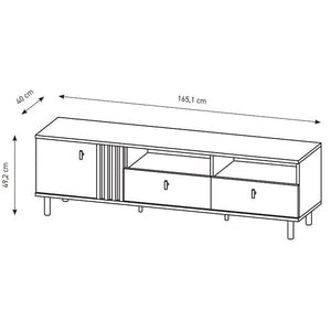 TV stolík Badia (2x zásuvka, dub artisan, antracit)