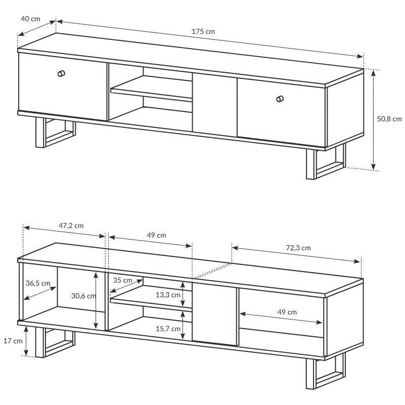 TV stolík Dione (dub artisan, sivá)