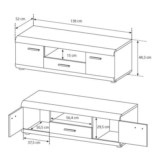 Tv stolík Link (dub sonoma)