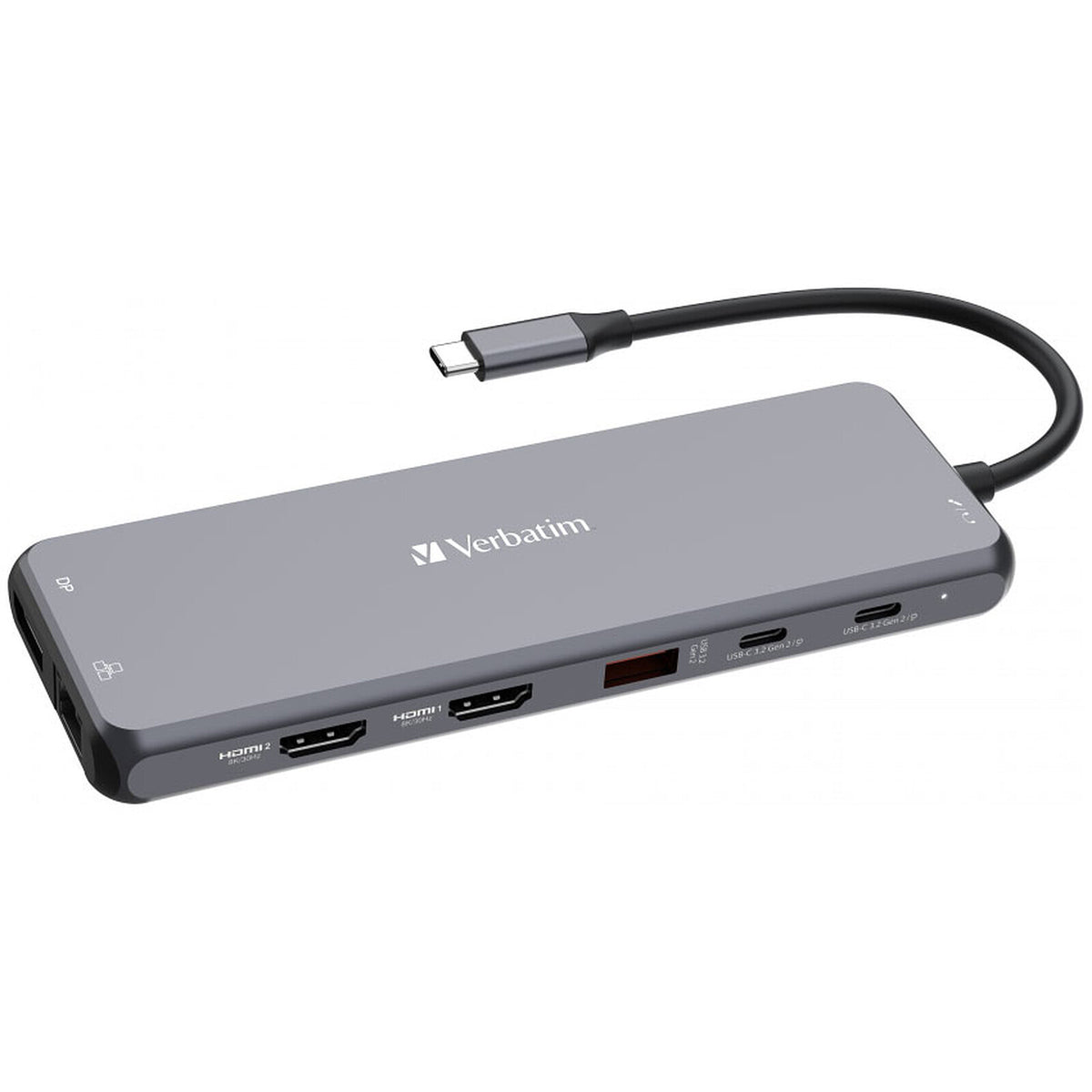 USB-C hub Verbatim 13,HDMI,DP,RJ45,5xUSB-A,2xUSB-C,3.5mm in/out