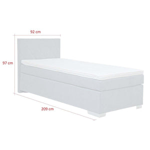 Válenda boxspring Andy 90x200, šedá, včetně matrace a topperu VYSTAVENÉ