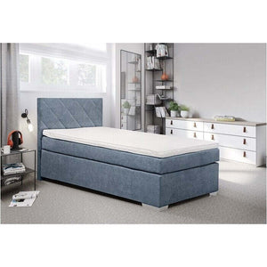 Válenda boxspring Andy 90x200, šedá, včetně matrace a topperu VYSTAVENÉ