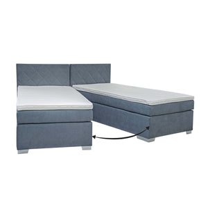 Válenda boxspring Andy 90x200, šedá, včetně matrace a topperu VYSTAVENÉ