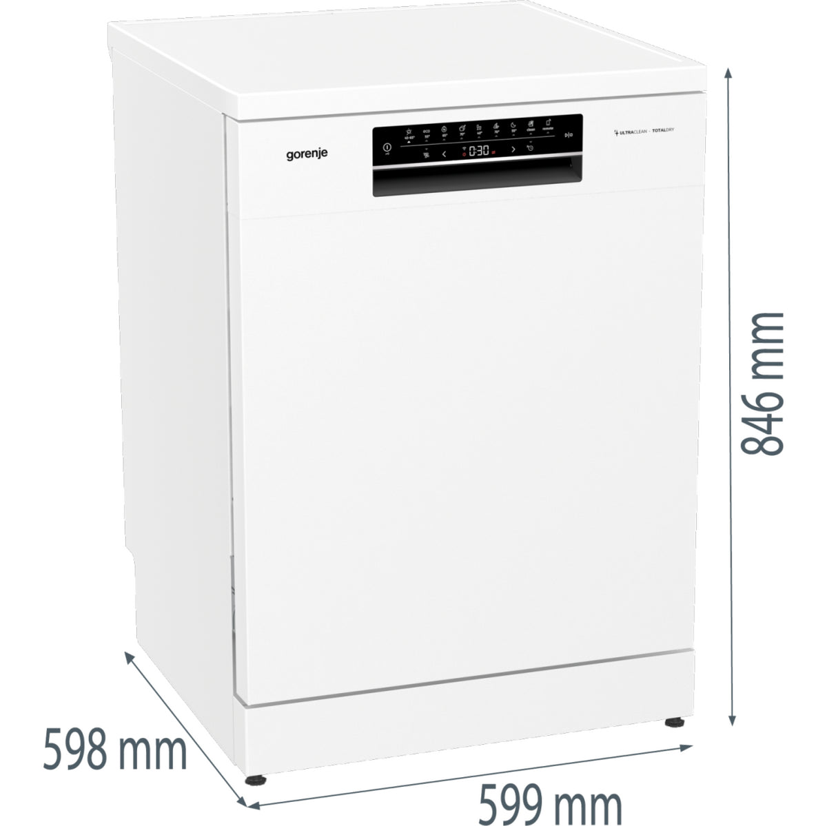 Voľne stojaca umývačka riadu Gorenje GS673B60W, B, 60cm