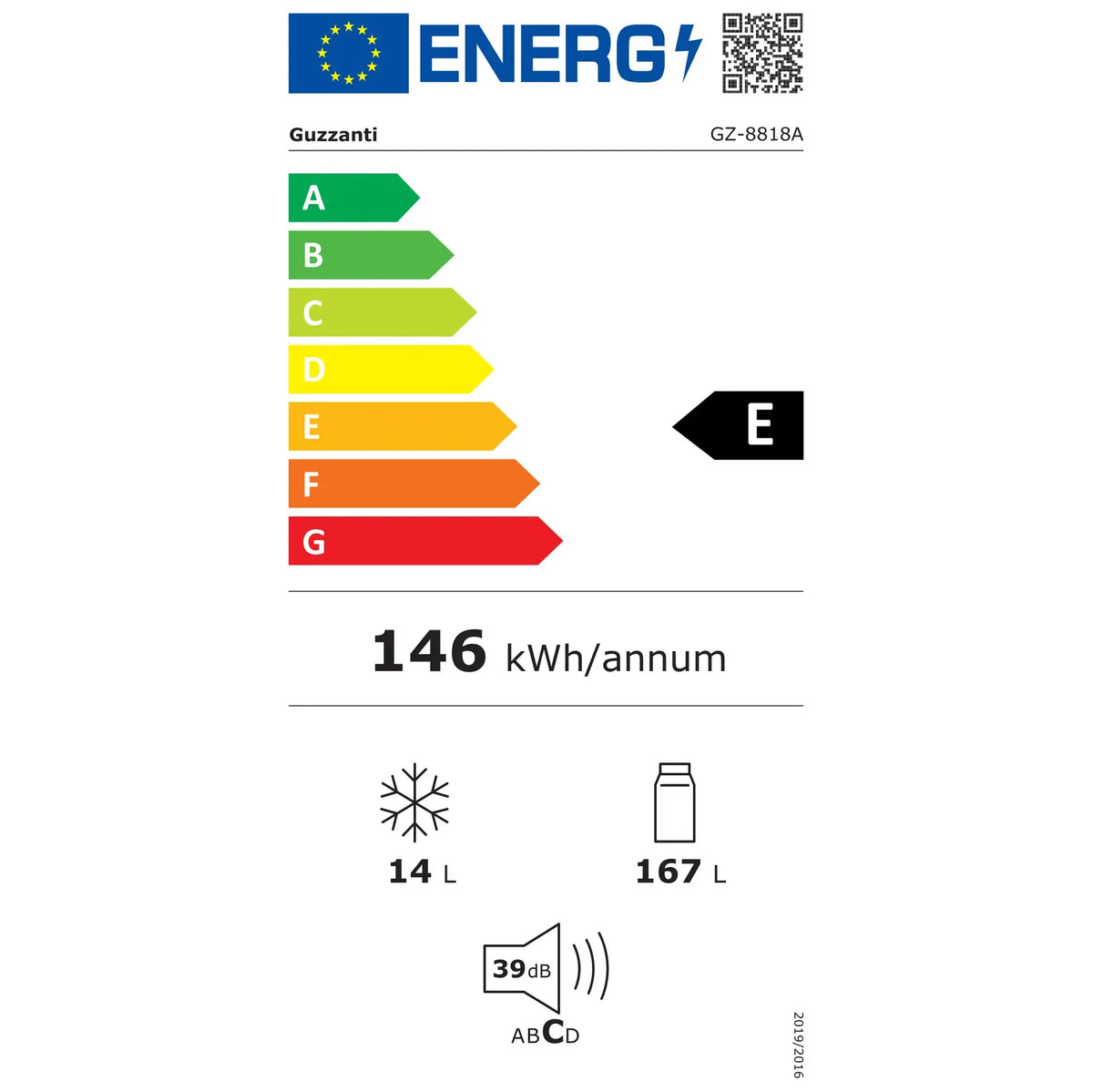 Vstavaná chladnička Guzzanti GZ 8818A