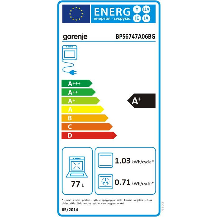 Vstavaná rúra Gorenje BPS6747A06BG POŠKODENIA