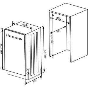 Vstavaná umývačka riadu Kluge KVD4511P, 45cm, 10sád