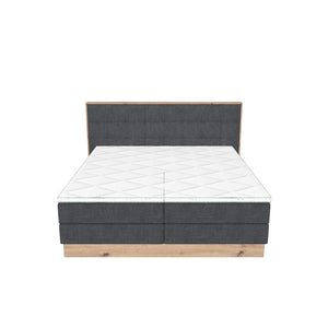 Posteľ Boxspring Alexander 180x200, sivá, vr. matraca a topperu