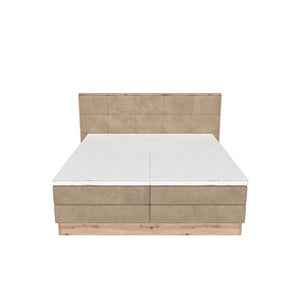 Posteľ Boxspring Wilmer 180x200,béžová,dub,vr.matraca a topperu