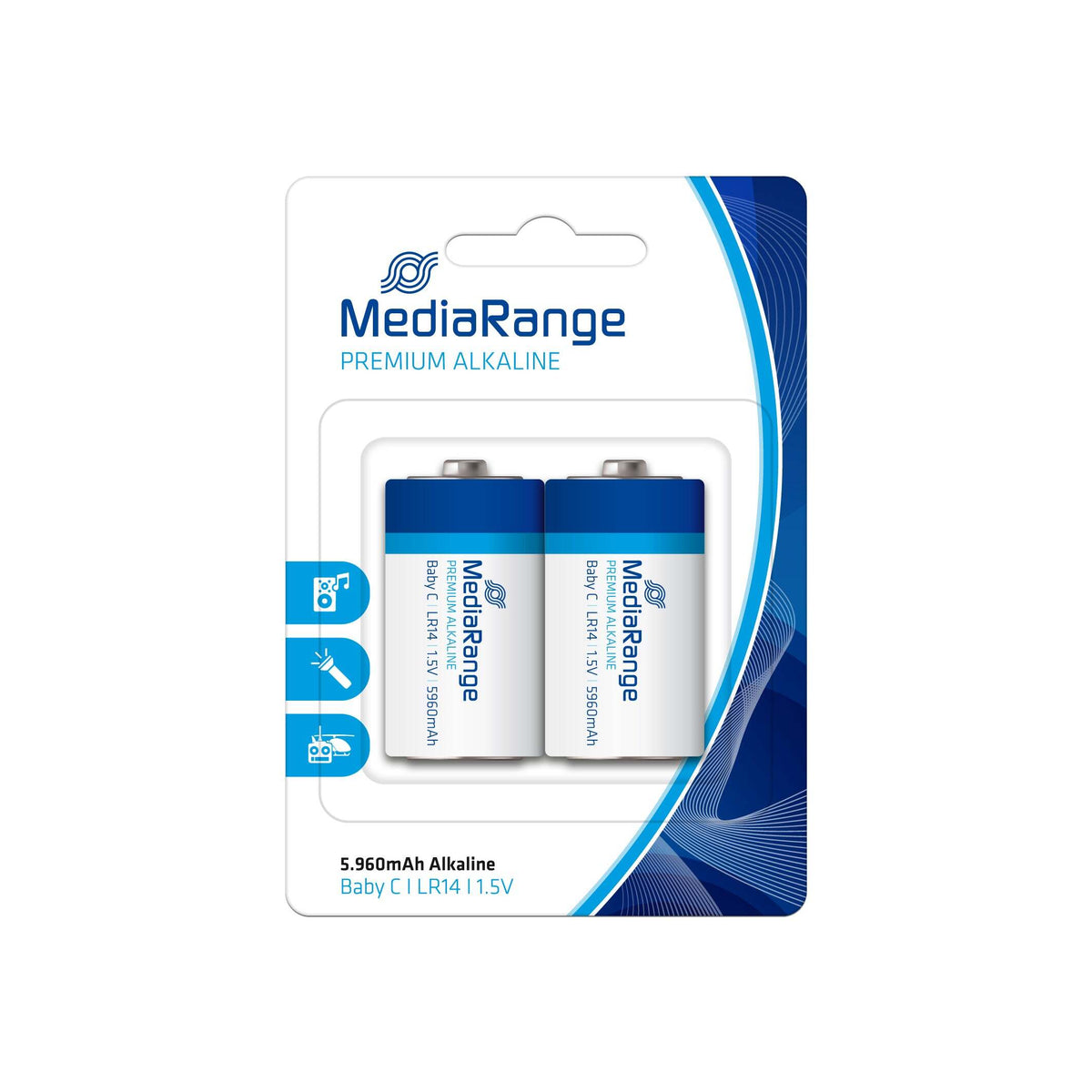 Alkalická batéria MediaRange Premium Baby C 1.5V, 2ks