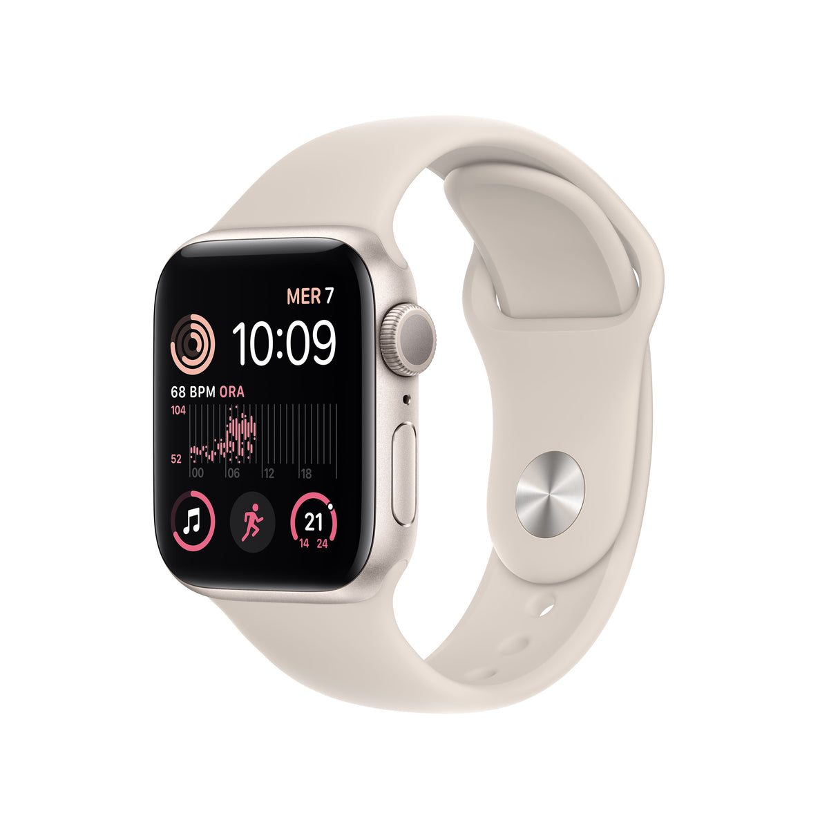 Apple Watch SE (2022), 40mm, starlight, športový remienok, starl