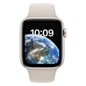 Apple Watch SE, 44mm, strieborná, športový remienok, starlight