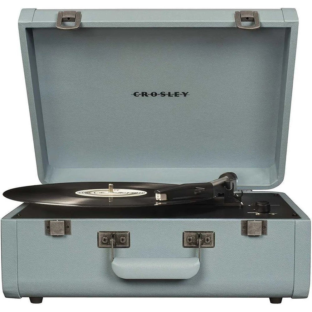 Gramofon Crosley Portfolio, modrý VADA VZHĽADU, ODRENINY