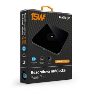 Bezdrôtová nabíjačka Aligator Pure-Pad 15W, čierna