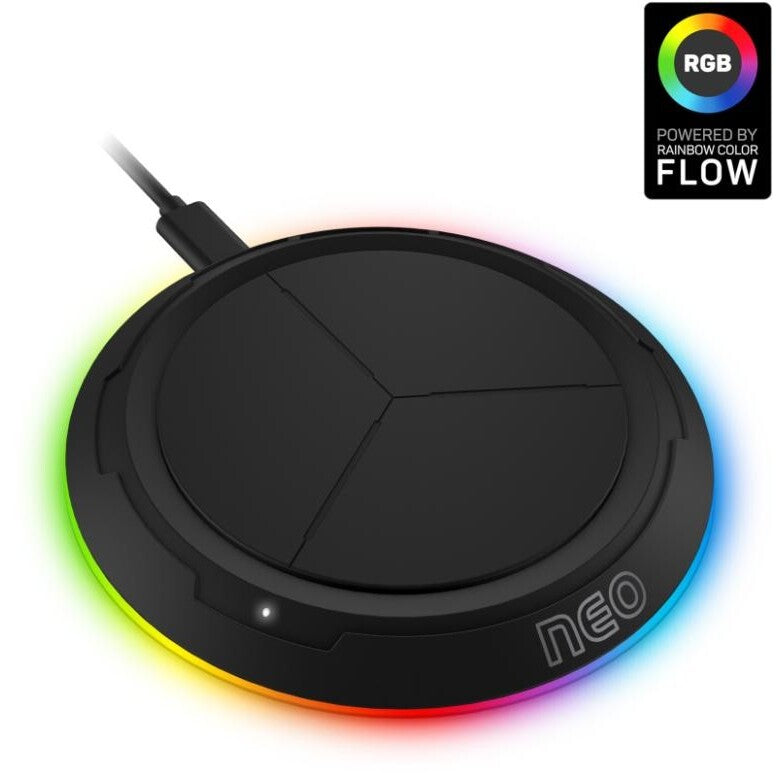 Bezdrôtová nabíjačka CONNECT IT 10W, RGB podsvietenie, čierna