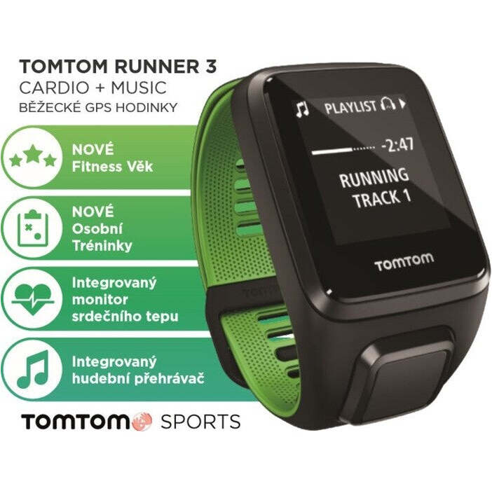 Bežecké GPS hodinky TomTom Runner 3 Cardio + Music